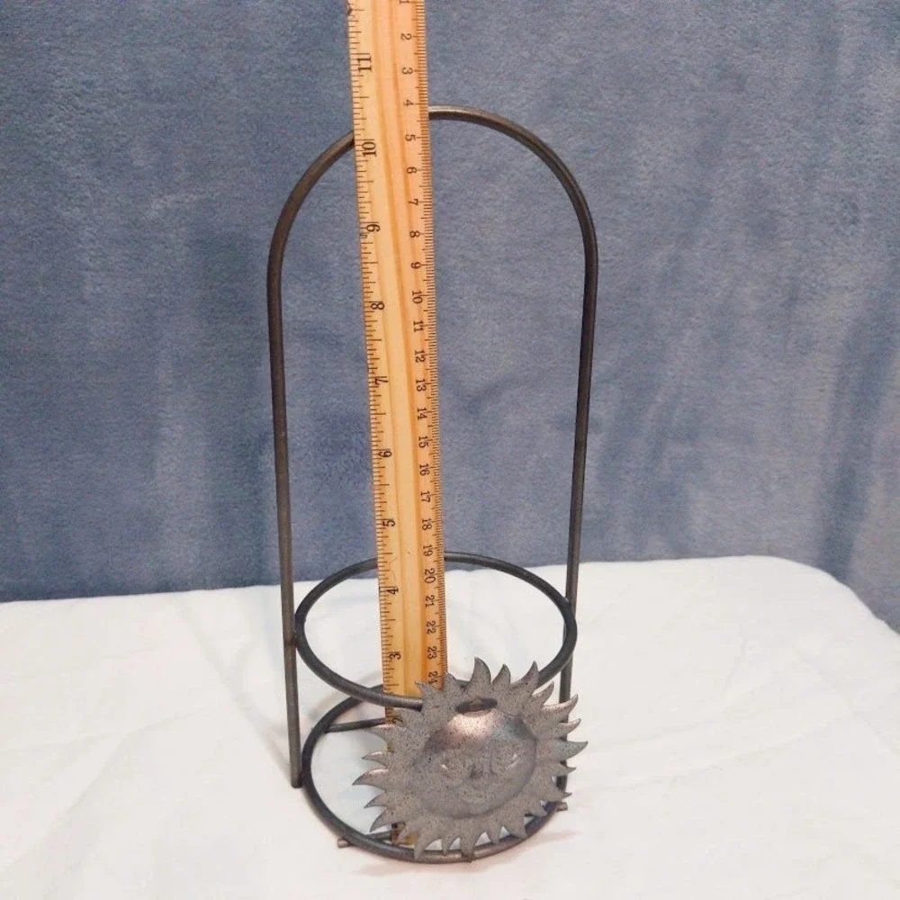 Vintage 1990s Celestial Sun Face Candle Holder Meal Stand Whimsigoth Boho 90s